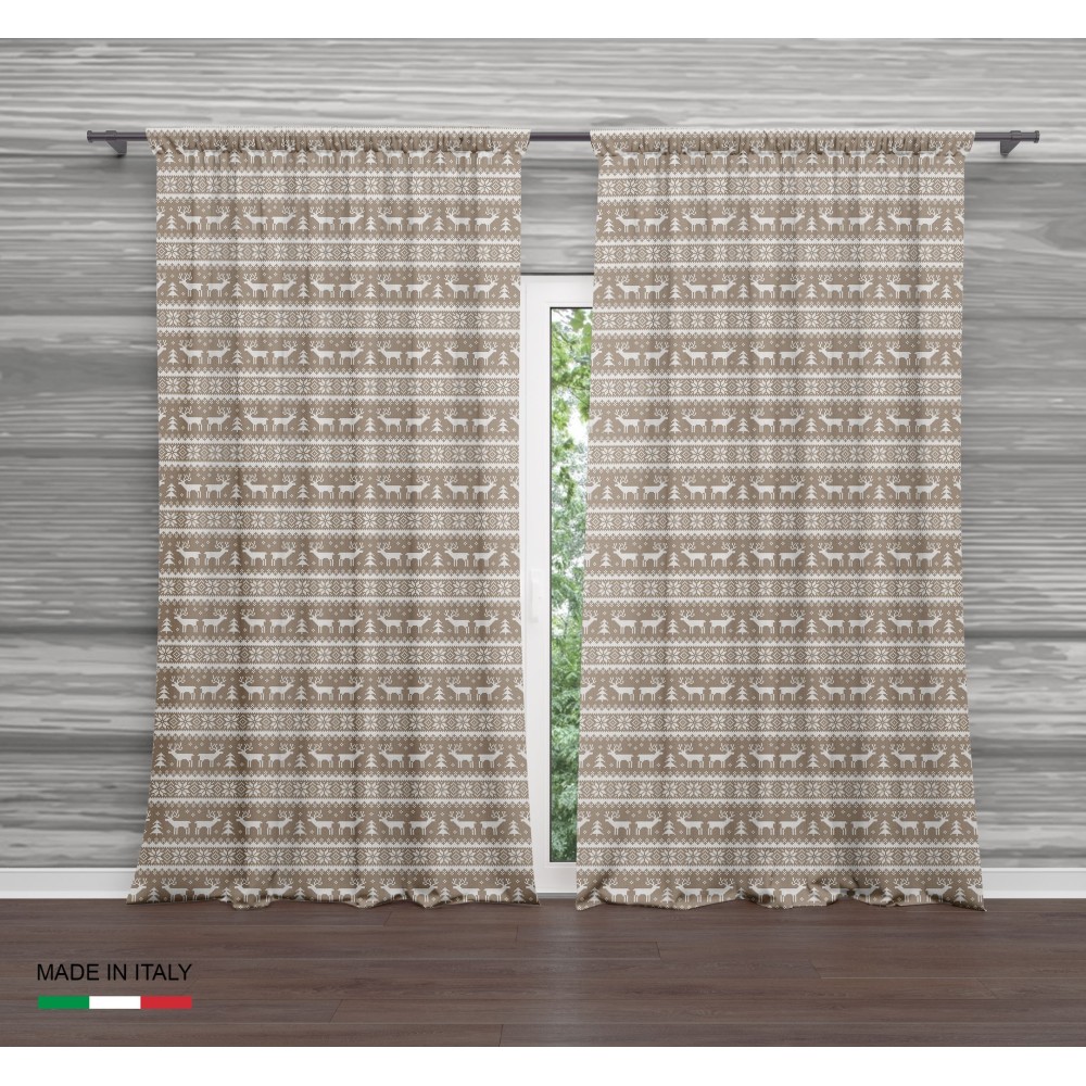 MALLA DE CORTINA TIROLINA BEIGE cm.160X300 hecha MADE en mezcla de lino ITALIA