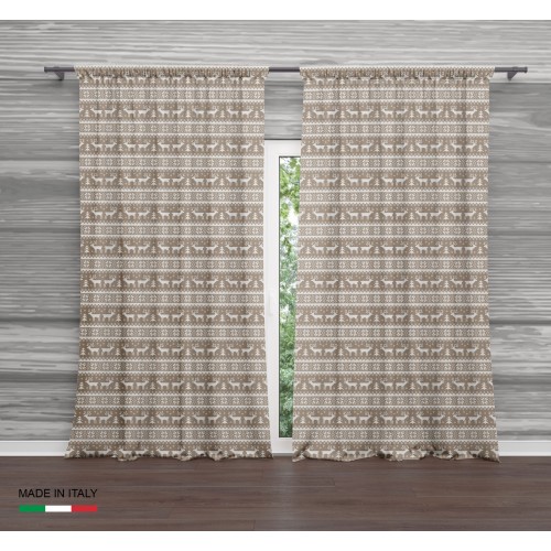TENDA TIROLESE BEIGE MAGLIA cm.160X300 confezionata MADE in ITALY misto lino