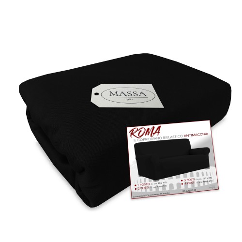 Universal stretch sofa cover ROMA stain-resistant BLACK