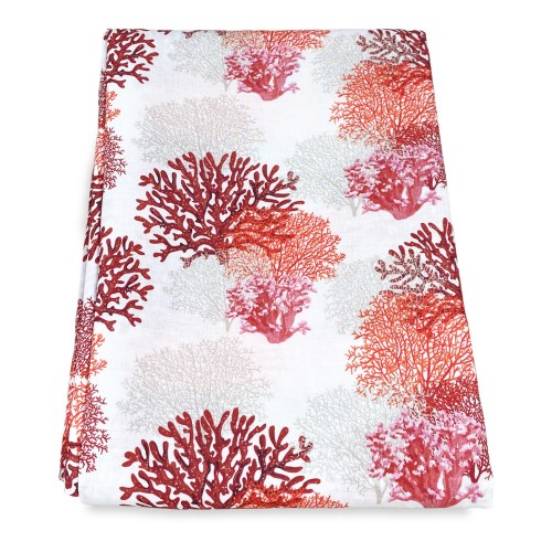TENDA CORALLO rossa cm.160X300 confezionata MADE in ITALY misto lino