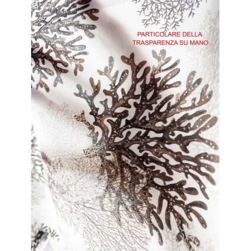 CORAL CURTAIN beige cm.160X300 made MADE in ITALY linen blend