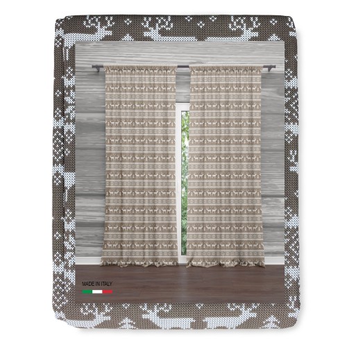 MALLA DE CORTINA TIROLINA BEIGE cm.160X300 hecha MADE en mezcla de lino ITALIA