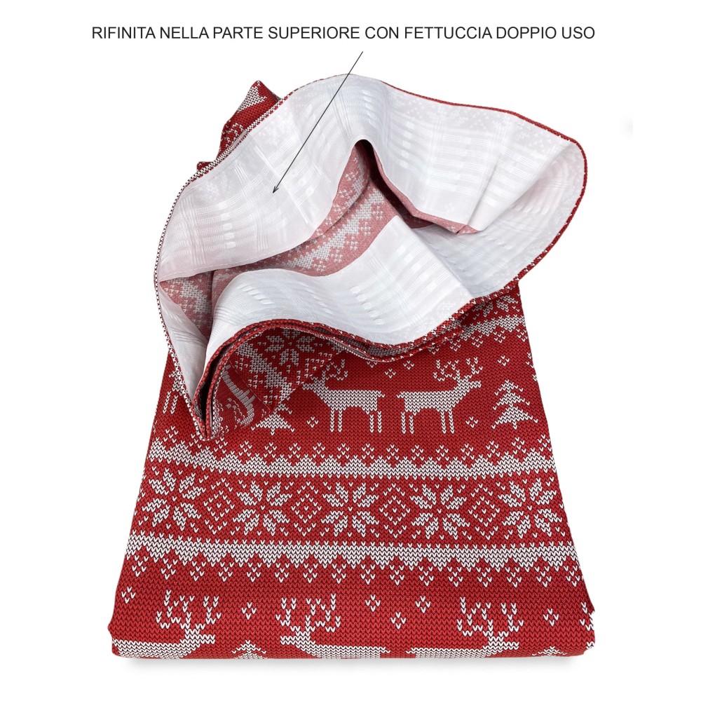 CHEMISE RIDEAU TYROLIENNE ROUGE 160x300 cm fabriqué en Italie mélange de lin