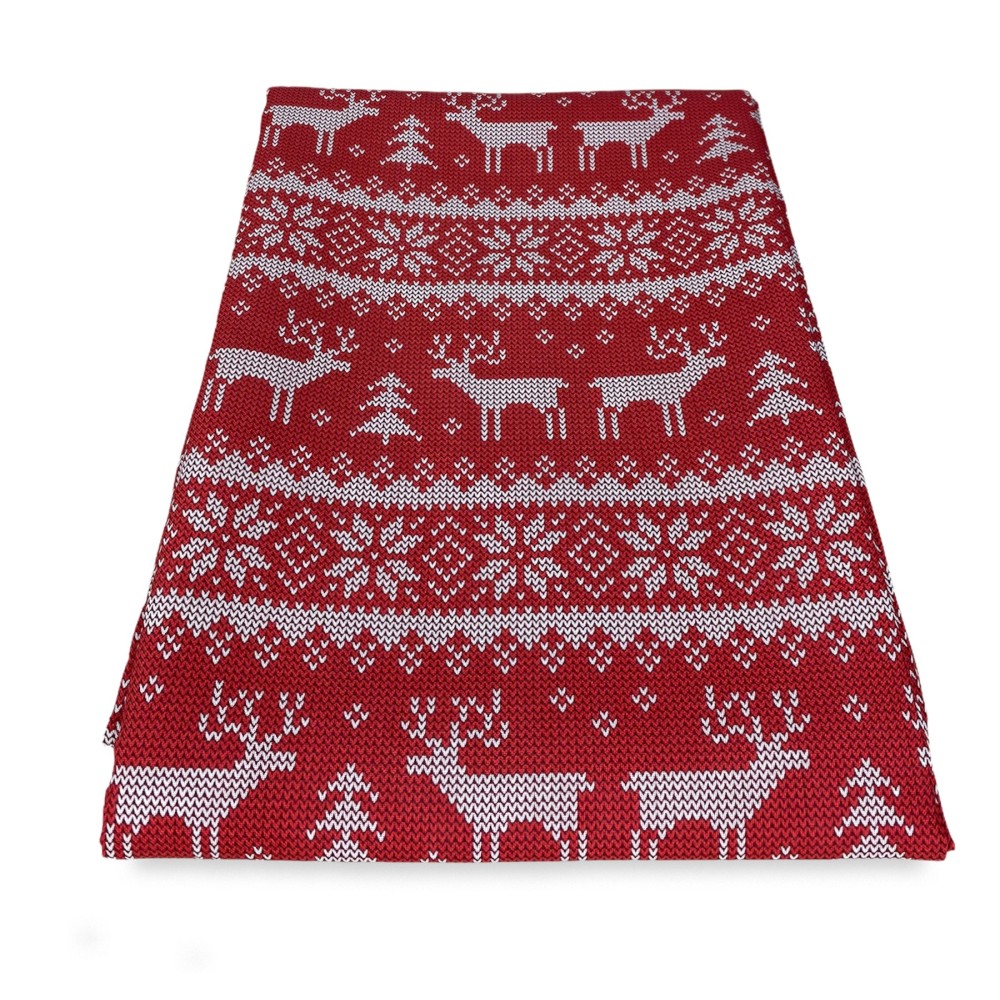 CORTINA TIROLESA ROJA cm.160X300 MADE MADE en mezcla de lino ITALIA