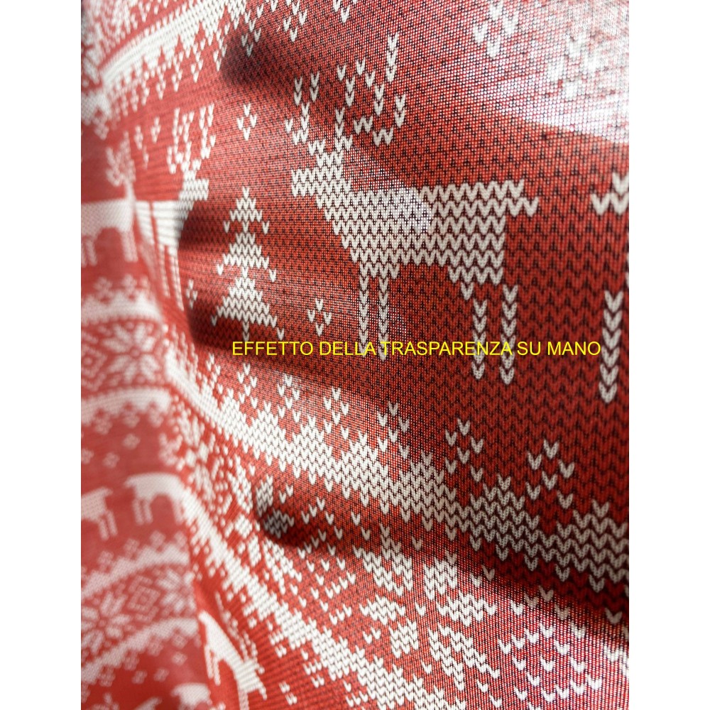 CHEMISE RIDEAU TYROLIENNE ROUGE 160x300 cm fabriqué en Italie mélange de lin