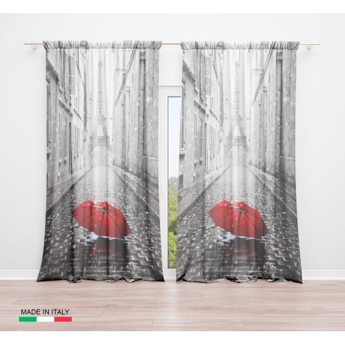 TENDA PARIGI CON L'OMBRELLO cm.160X240 confezionata MADE in ITALY misto lino