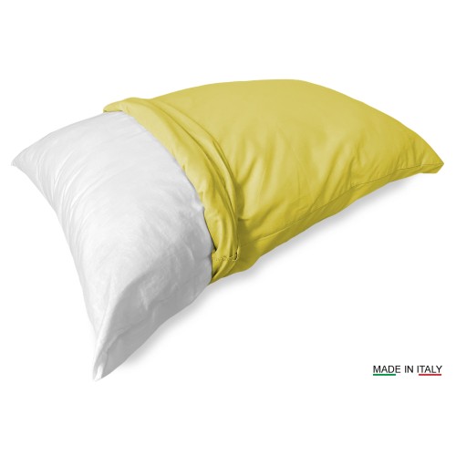 COPPIA federa per GUANCIALE STRONG tinta unita GIALLO cm. 52X82