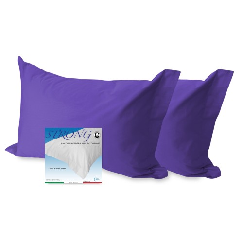 PAR de fundas de almohada para color sólido FUERTE PÚRPURA cm. 52X82