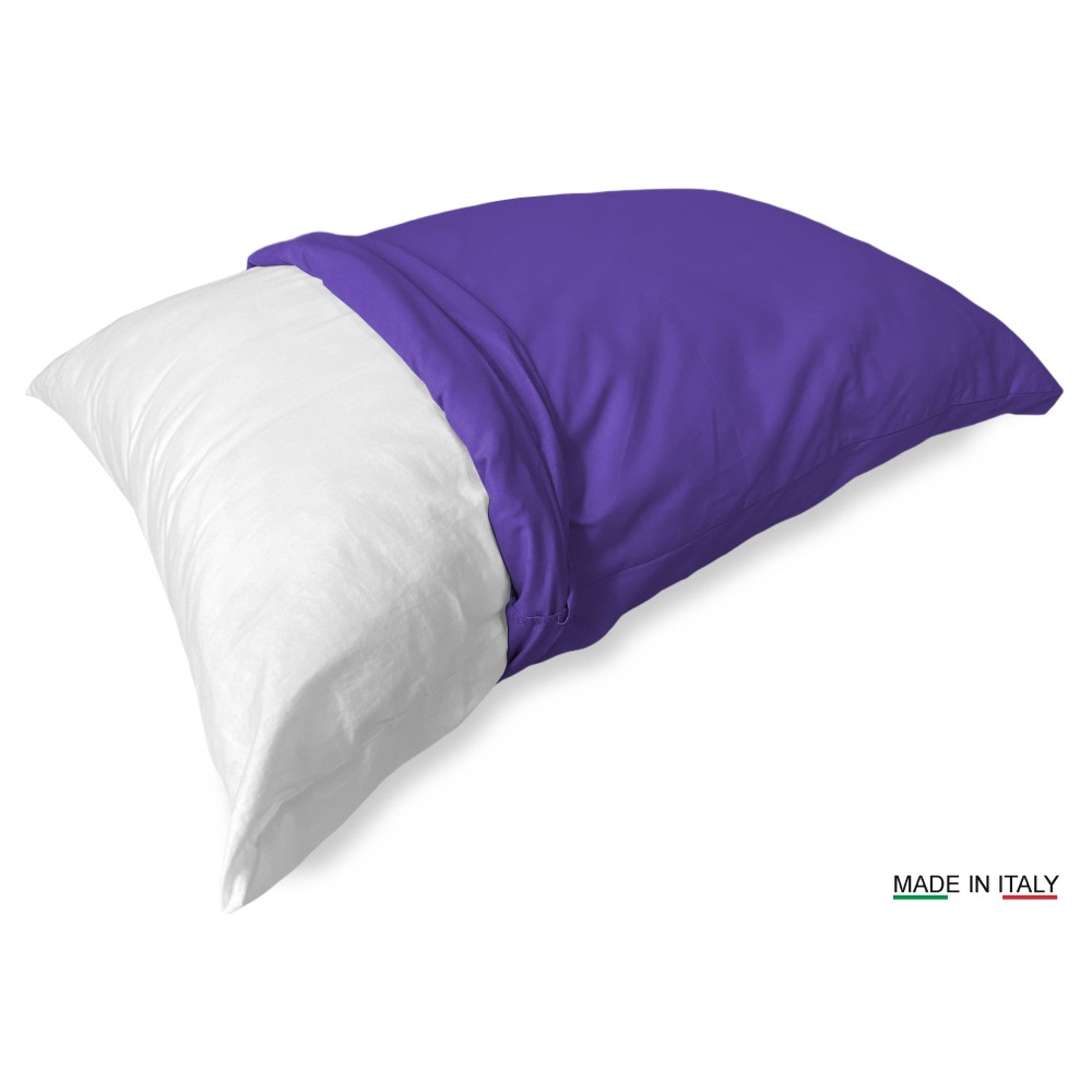 PAIR of pillowcase for STRONG solid color PURPLE cm. 52X82