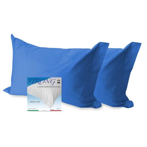 PAAR Kissenbezug für STRONG einfarbig BLAU Kissenbezug cm. 52X82 cm