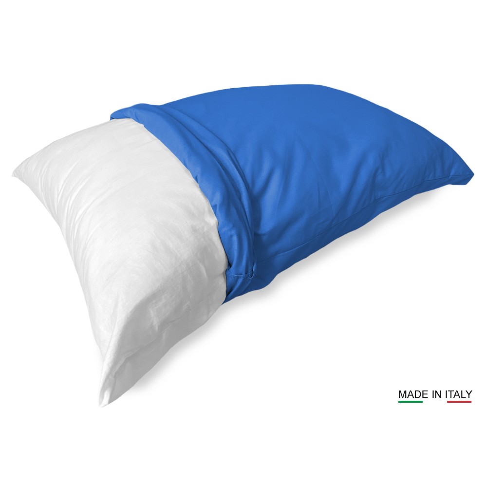 PAR de fundas de almohada para funda de almohada AZUL de color sólido FUERTE cm. 52X82