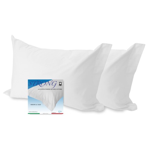 COPPIA FEDERA PER GUANCIALE TINTA UNITA AZZURRO CM. 52X82