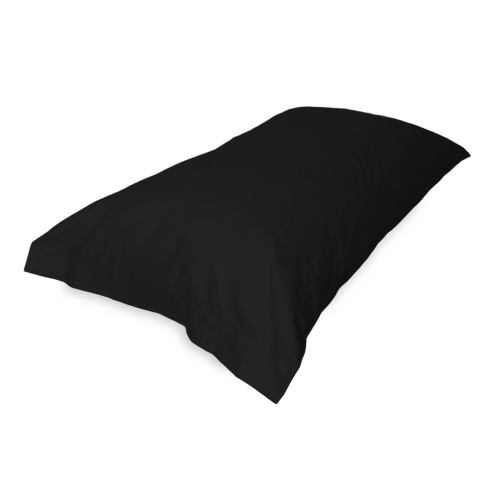 PAIRE DE HOUSSE DE COUSSIN OREILLER SOLIDE NOIR CM. 52X82