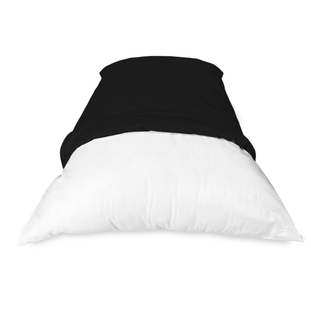 PAIR of pillowcase for STRONG solid color BLACK pillowcase cm. 52X82