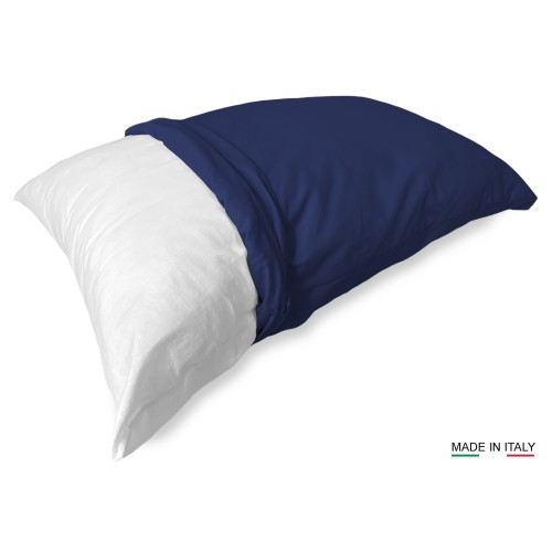 PAIR of pillowcase for STRONG PILLOW in DARK BLUE color cm. 52X82