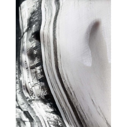 NEW YORK VORHANG mit BROOKLYN Brücke cm.160X300 made in ITALY Leinenmischung