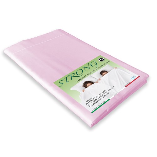 Sábana superior CORDONETTO STRONG rosa fabricada en Italia