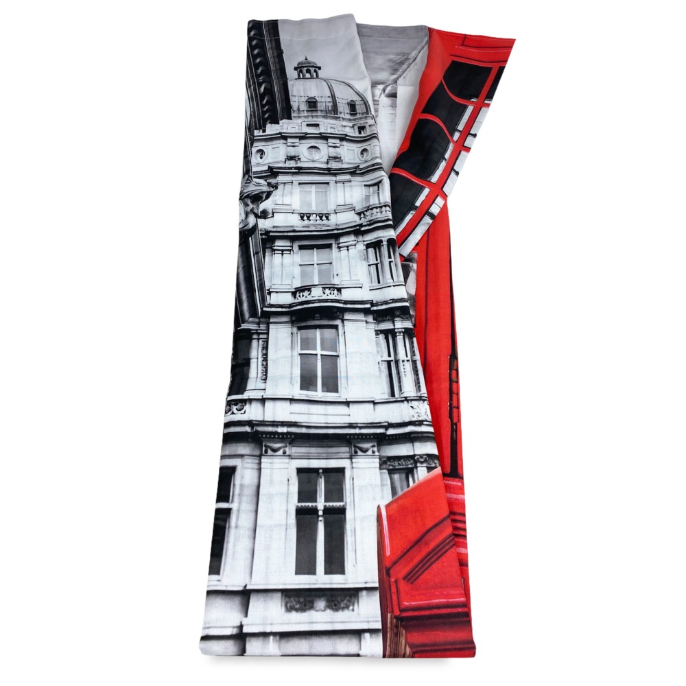 LONDON ENGLISH TELEPHONE CURTAIN cm.160X300 made MADE in ITALY linen blend