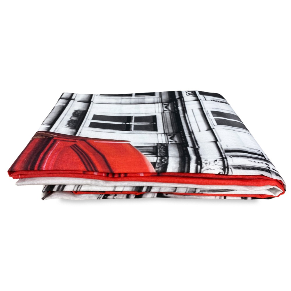 TENDA LONDRA inglese TELEPHONE cm.160X300 confezionata MADE in ITALY misto lino