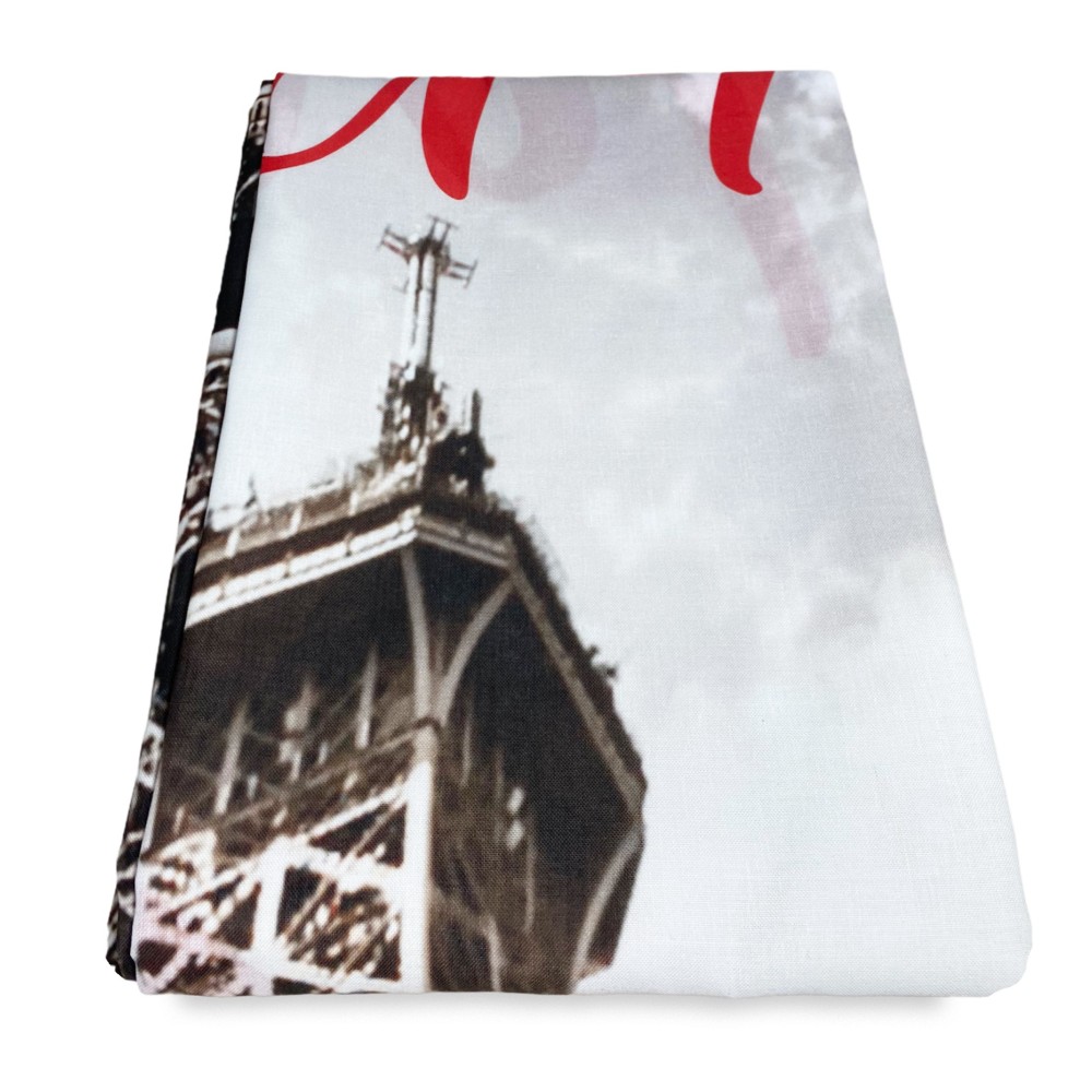 TENDA I LOVE PARIS cm.160X300 confezionata MADE in ITALY misto lino