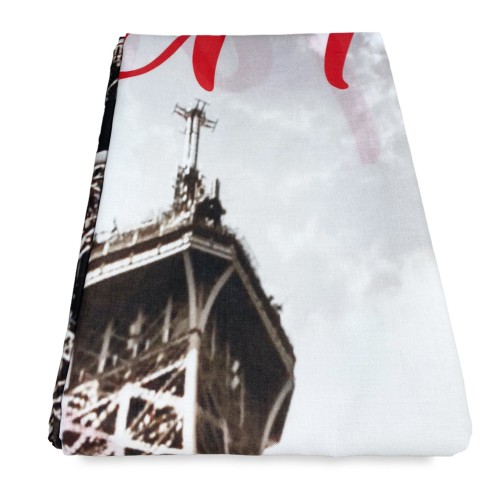 I LOVE PARIS VORHANG cm.160X300 made MADE in ITALY Leinenmischung