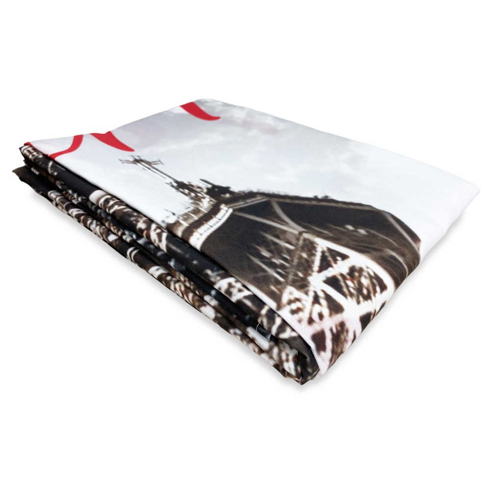 Cortina I LOVE PARIS cm.160X300 hecha MADE en mezcla de lino ITALIA