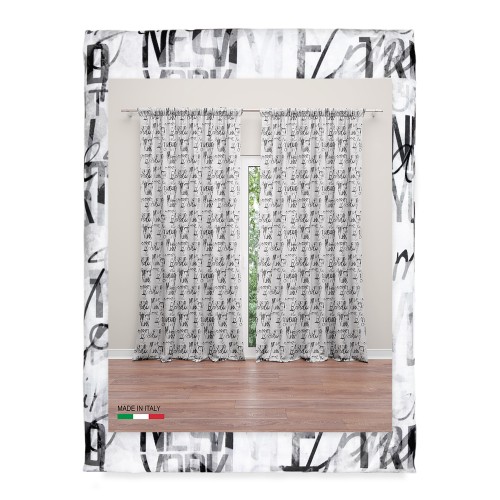 LETRAS DE CORTINA modernas cm.160X300 hechas MADE en mezcla de lino ITALIA