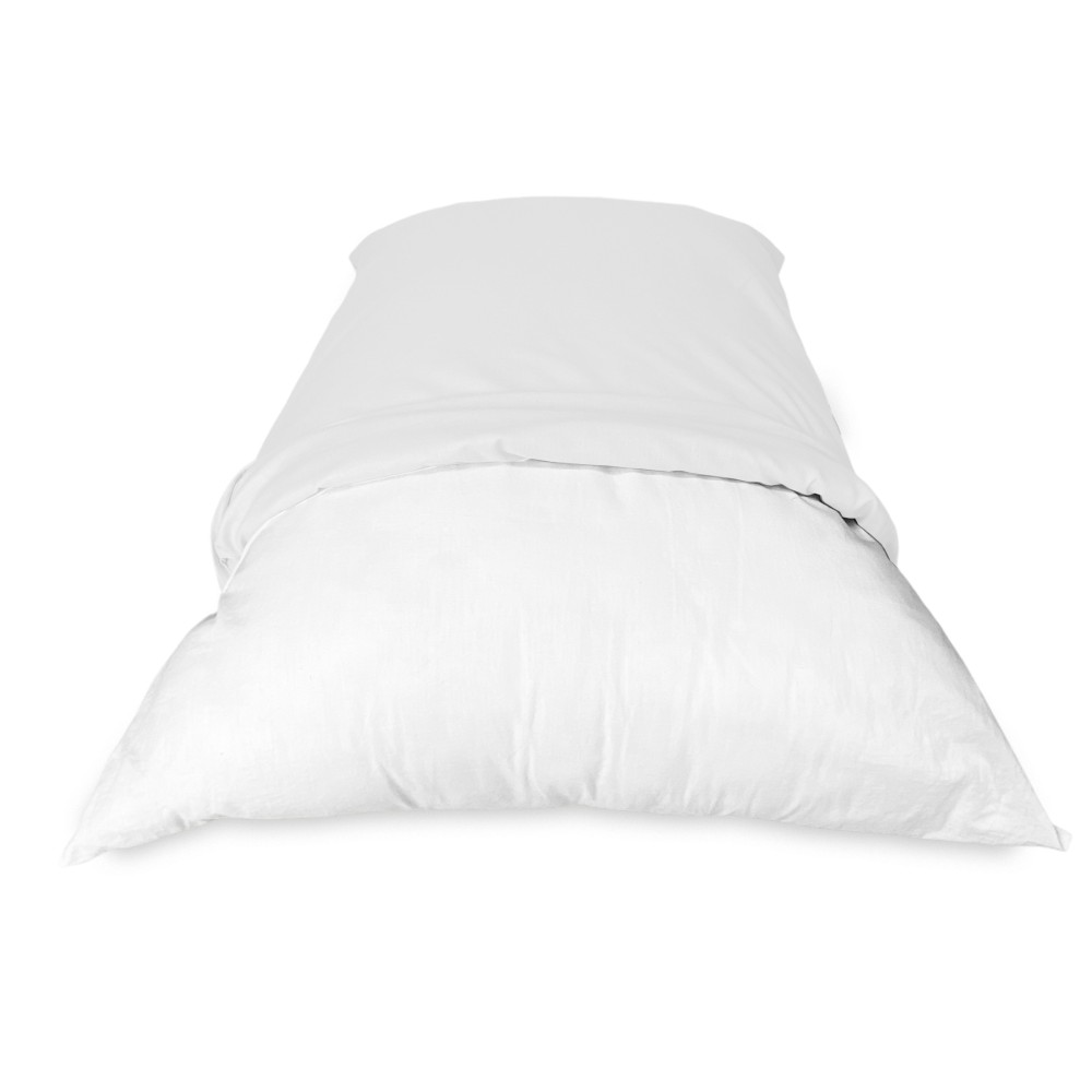 COUPLE TAIE D'OREILLER SOLIDE DE COULEUR BLANC CM. 52X82