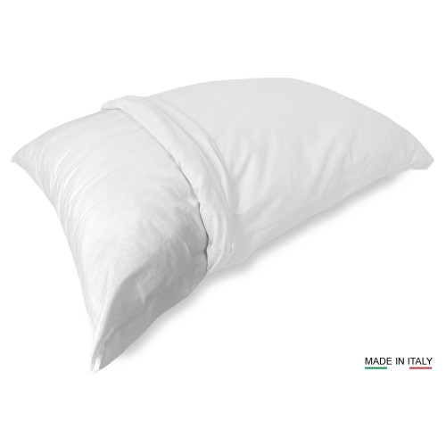 PAR de fundas de almohada para funda de almohada BLANCA de color sólido FUERTE cm. 52X82 hecho en Italia