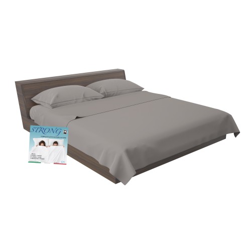 JUEGO DE SÁBANAS SÁBANAS FUERTES color liso GRISA PALOMA puro ALGODÓN Hecho en Italia