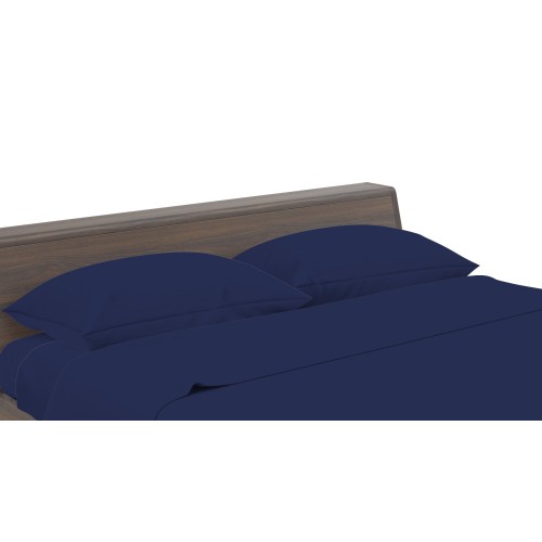 Juego de sábanas STRONG SHEETS color liso AZUL OSCURO puro ALGODÓN Made in Italy