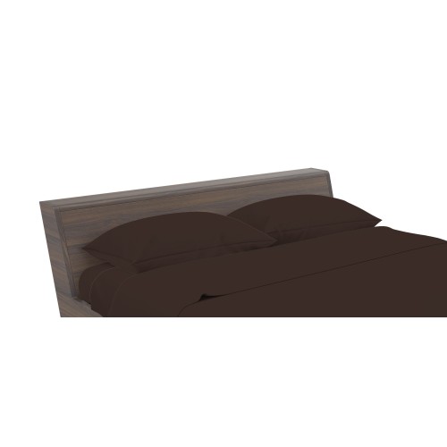 Set de Draps de Lit en Coton en couleur unie marron STRONG fabriqué en Italie