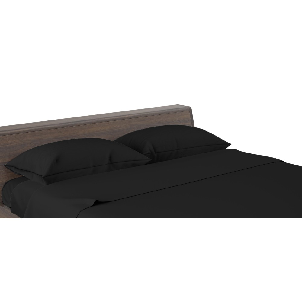 Set de Draps de Lit en Coton en couleur unie noir STRONG fabriqué en Italie