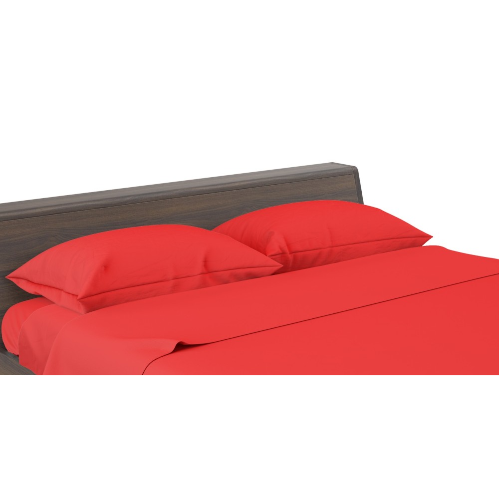 Set de Draps de Lit en Coton en couleur unie rouge STRONG fabriqué en Italie