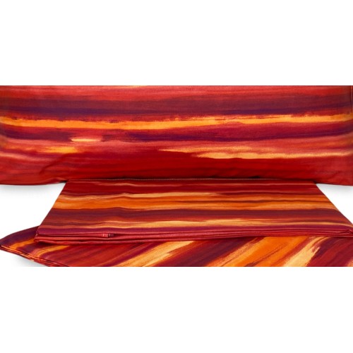 Funda nórdica sombreada MODERN RIO ARANCIO de puro algodón