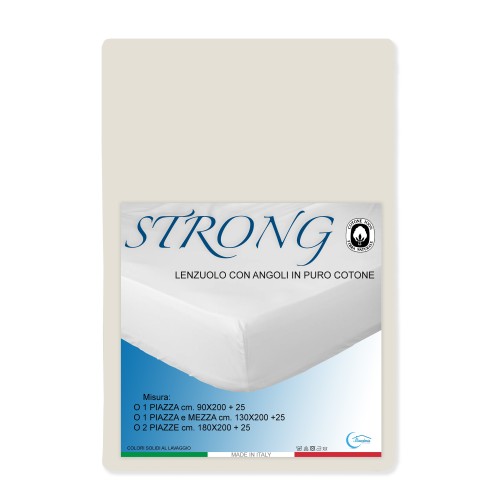 LENZUOLO con ANGOLI STRONG tinta unita PANNA made in Italy