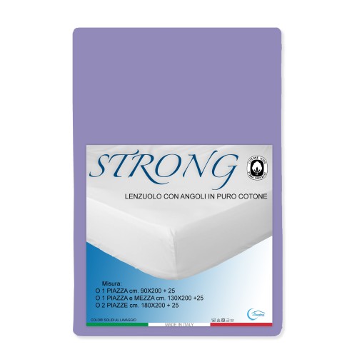 LENZUOLO con ANGOLI STRONG tinta unita LILLA made in Italy