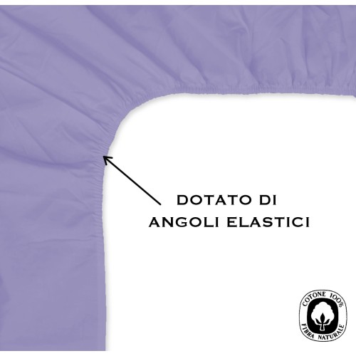 DRAP HOUSSE AVEC COINS JOLI LILAS