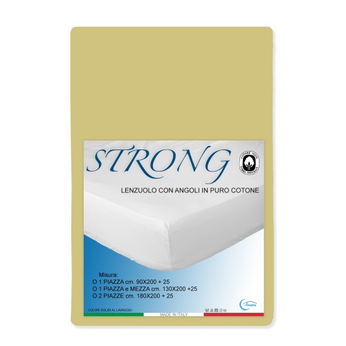 SHEET with CORNERS STRONG solid color YELLOW made in Italy