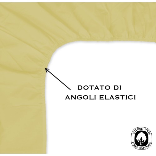 SHEET with CORNERS STRONG solid color YELLOW made in Italy