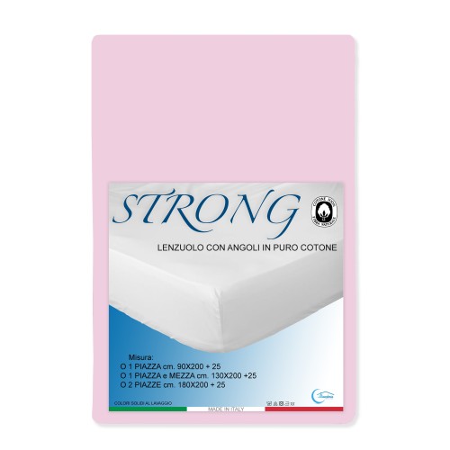 SHEET with CORNERS STRONG solid color PINK made in Italy