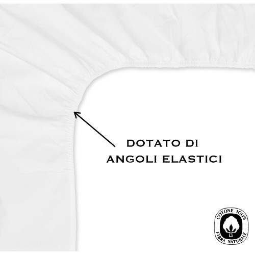 DRAP HOUSSE AVEC COINS JOLI BLANC