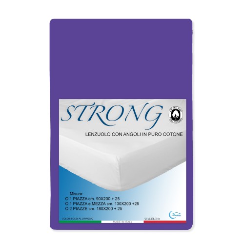 LENZUOLO con ANGOLI STRONG tinta unita VIOLA made in Italy