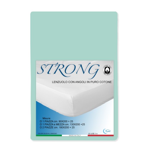 LENZUOLO con ANGOLI STRONG tinta unita VERDINO made in Italy