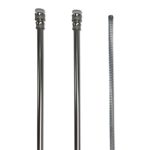 Pair of Tex NICKEL-PLATED BRASS SPRING ADJUSTABLE pressure rods For glass curtain