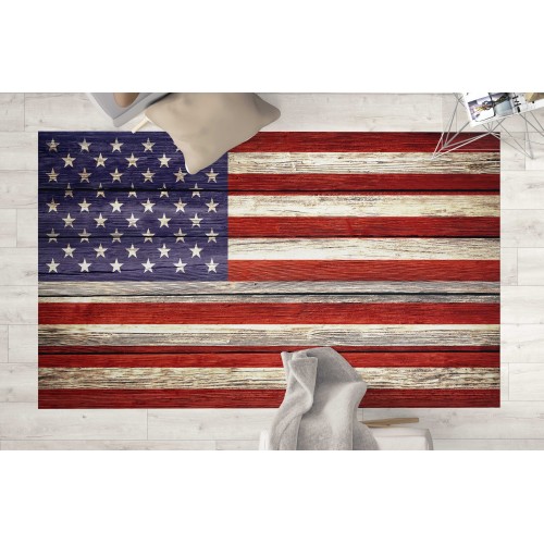 HD FANTASY RUG modernes Schlafzimmer und Wohnzimmer AMERICAN VINTAGE FLAG
