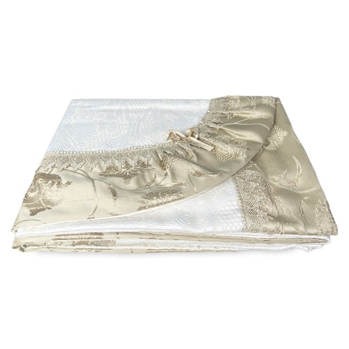 BEDSPREAD WITH GOLD SATIN double bed IDEA WEDDING