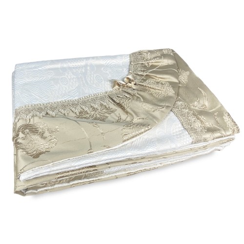 BEDSPREAD WITH GOLD SATIN double bed IDEA WEDDING