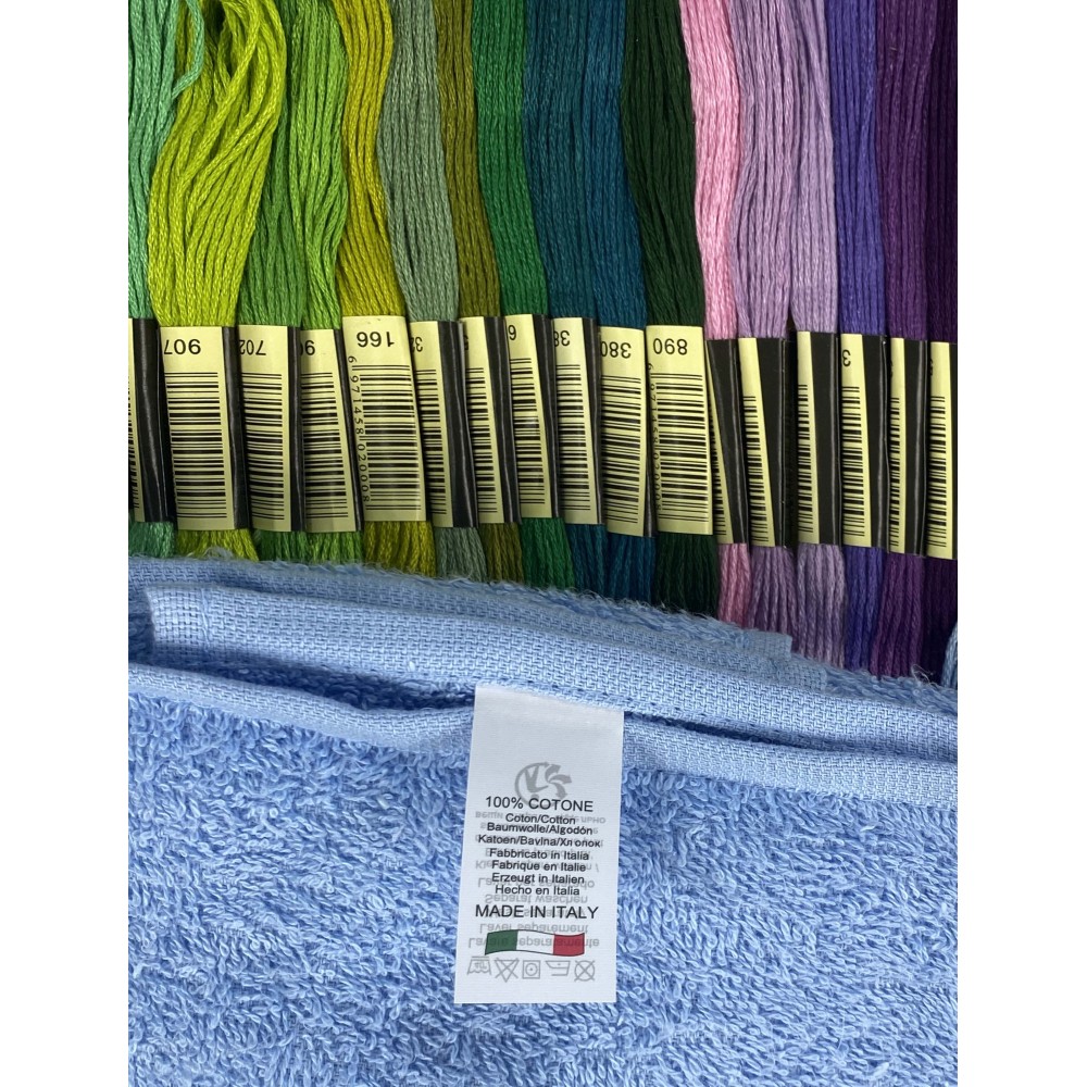 Set of Towels Terry Aida Canvas to Embroider Cross Stitch 1+1 Face And GUEST with Free Yarn