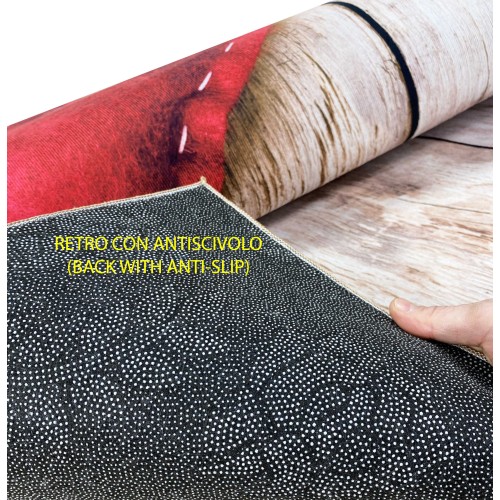 TAPIS FANTASY HD moderne chambre et salon SHABBY CHIC coeur Rouge